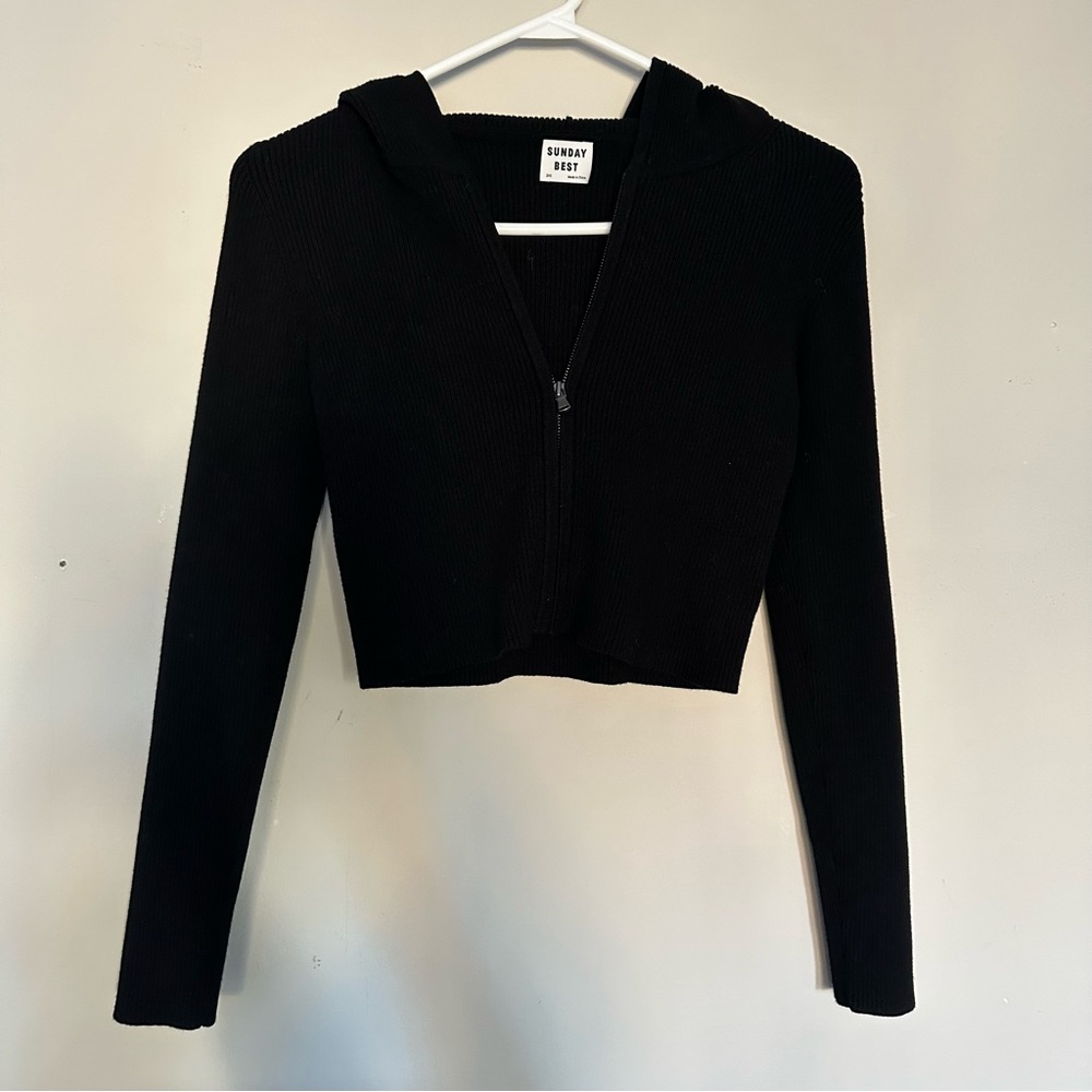 Sunday Best Black Hooded Sweater